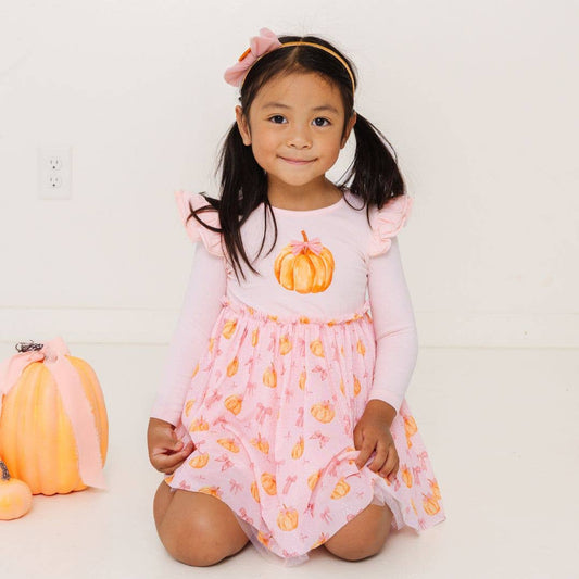 Pumpkin Tulle Bow Headband - Hair Bows - Fall