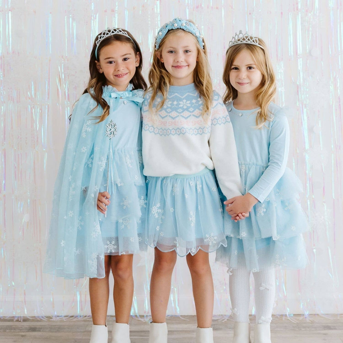 Glitter Snowflake Scalloped Tutu Skirt - Kids Clothing