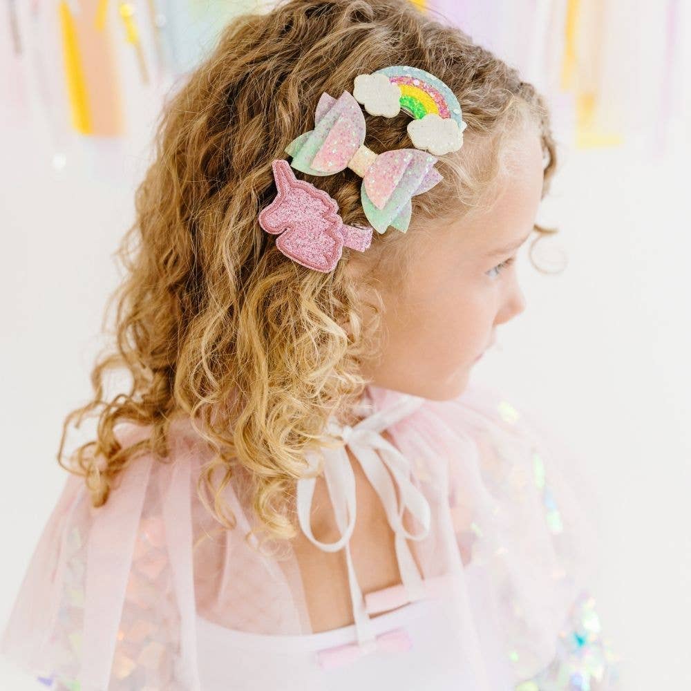 Unicorn Rainbow Clip Set - Kids Hair Clip Set