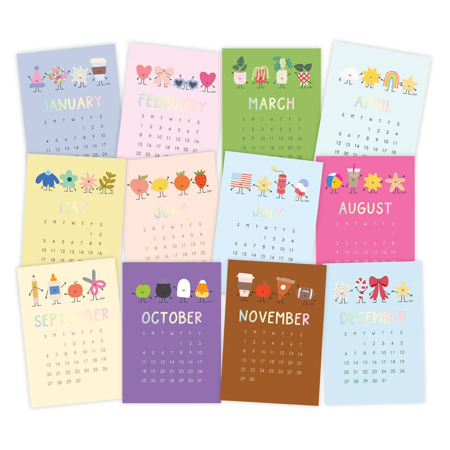 2026 Mini Desk Calendar with Acrylic Stand
