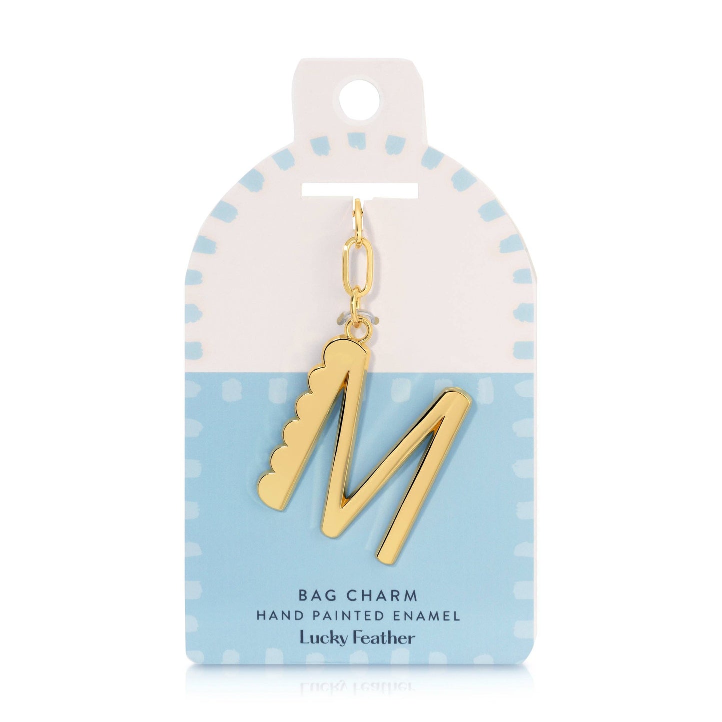 Enamel Bag Charm / Keychain - Letter - M
