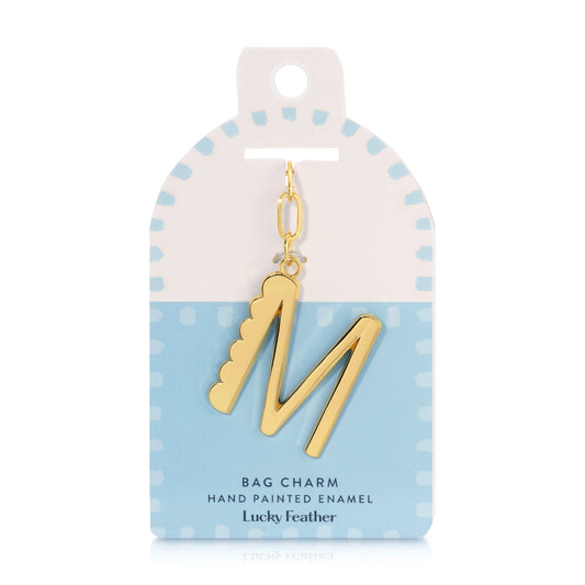 Enamel Bag Charm / Keychain - Letter - M