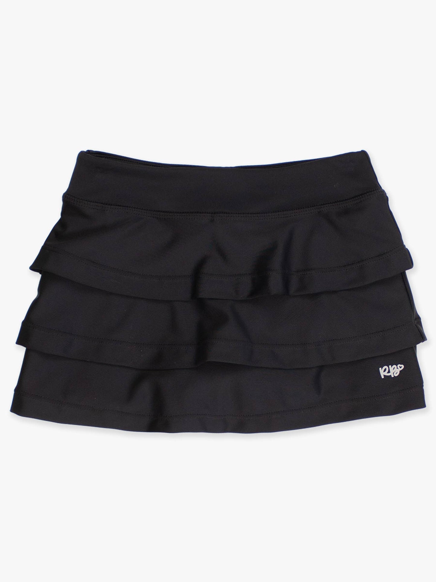 Girls Black Tiered Active Skort