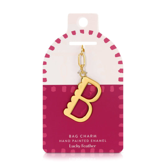 Enamel Bag Charm / Keychain - Letter - B