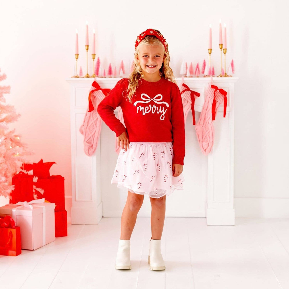 Merry Bow Christmas Sweater - Kids Clothing - Holiday