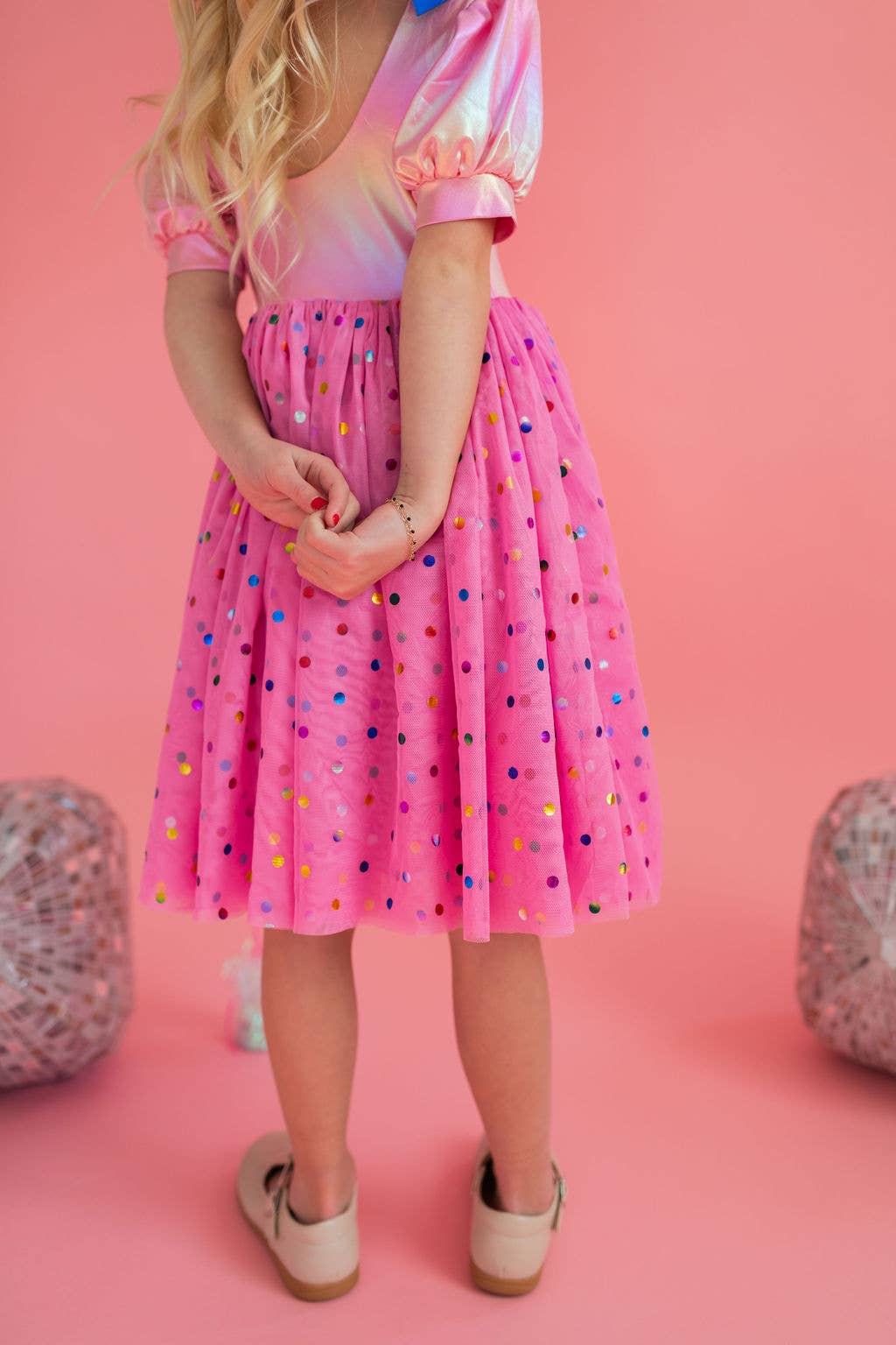 Diana Dress in Pink Confetti Lamé