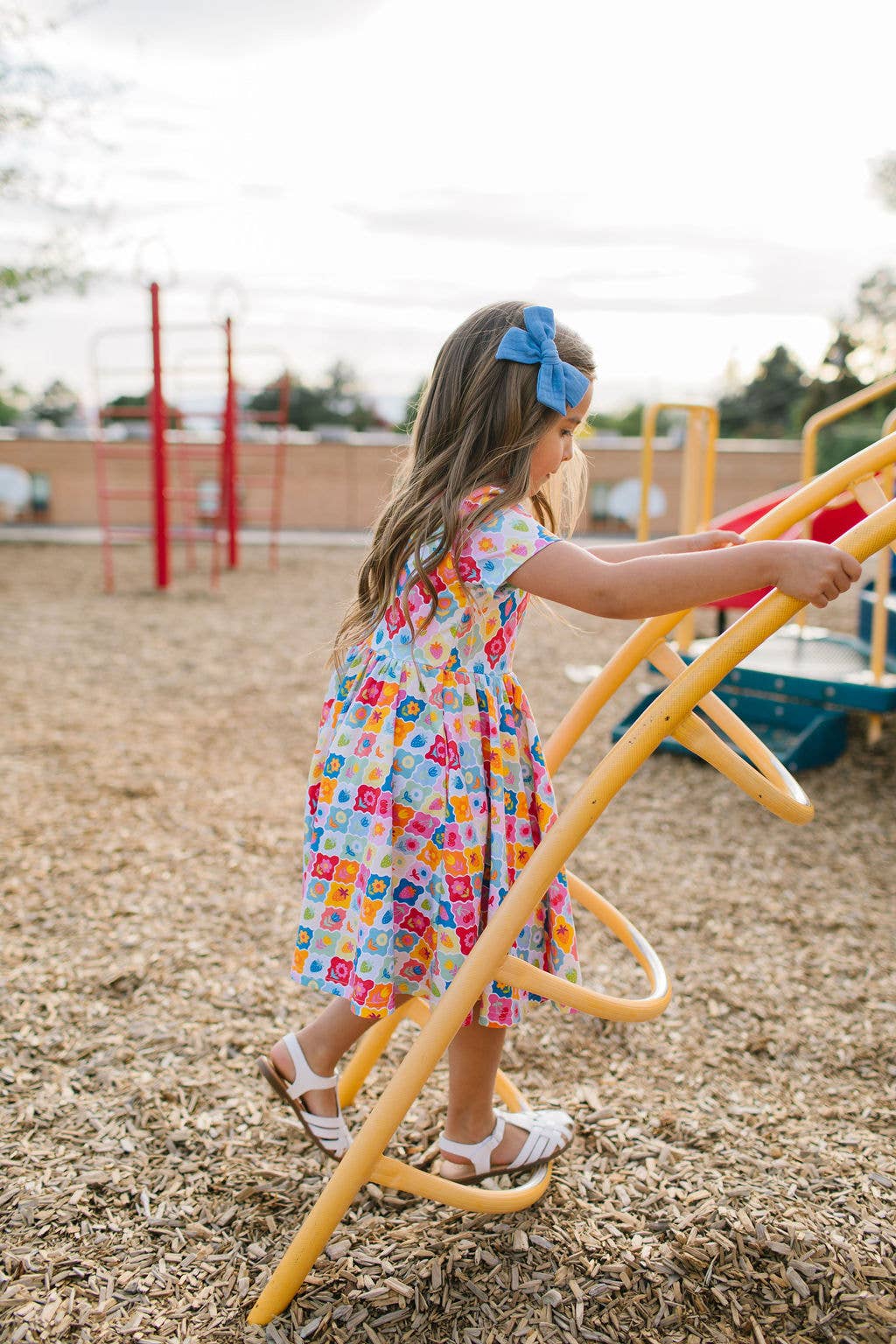 Classic Twirl Dress in Sunshine Tile
