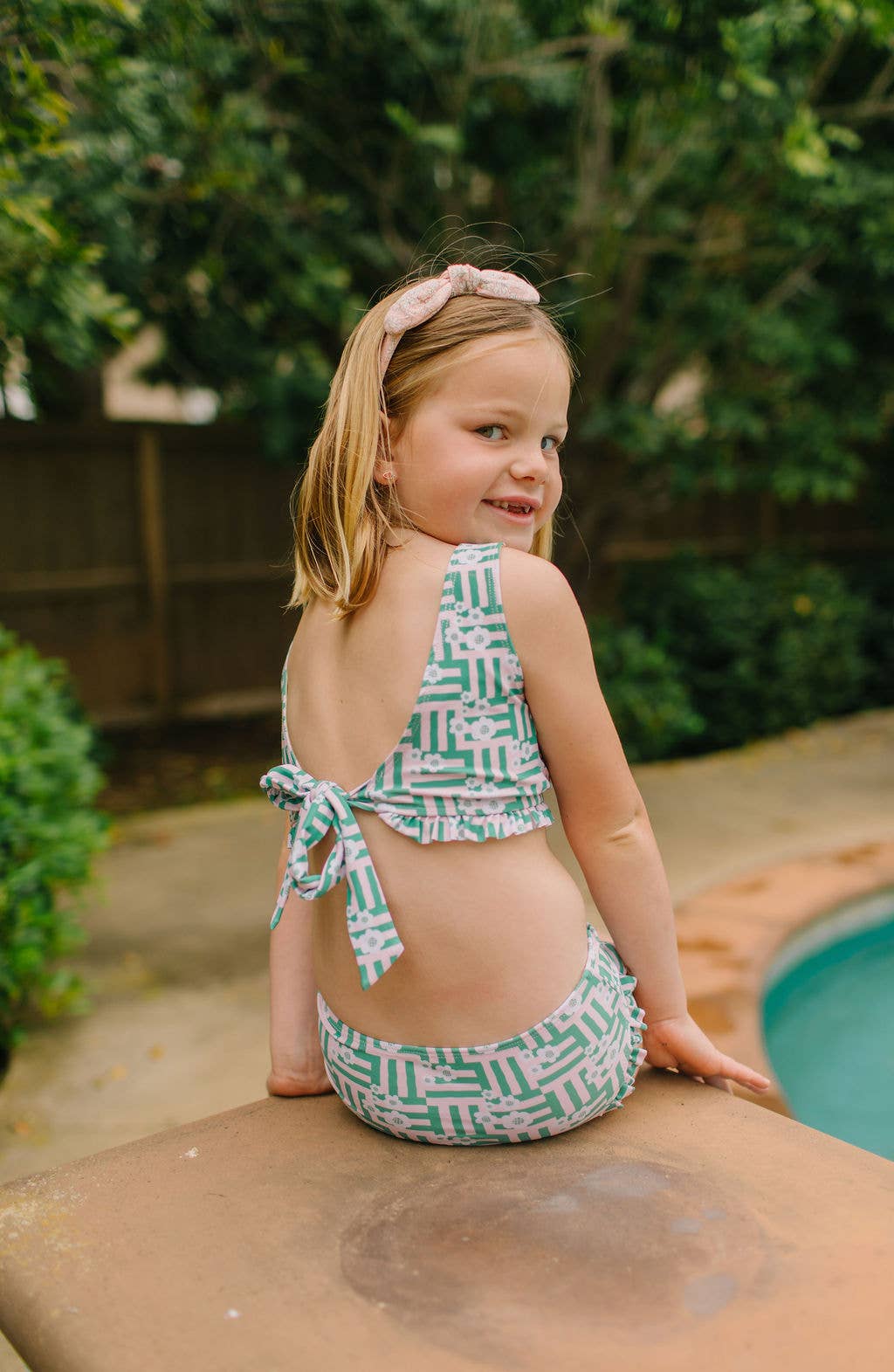 Monroe Swim in Wildflower Grid | UPF 50
