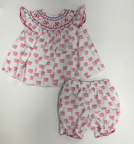 Red, white, and Blue annabelle bloomer set