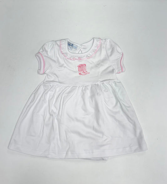 Darling Cowboy Boots Dress- Pink