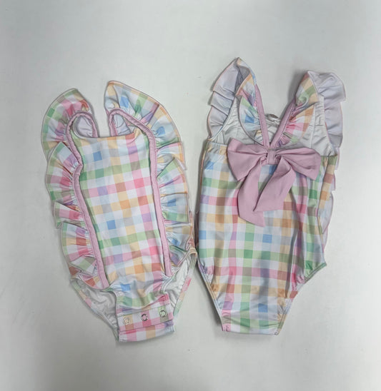 One Piece Swimsuit - Pastel Plaid