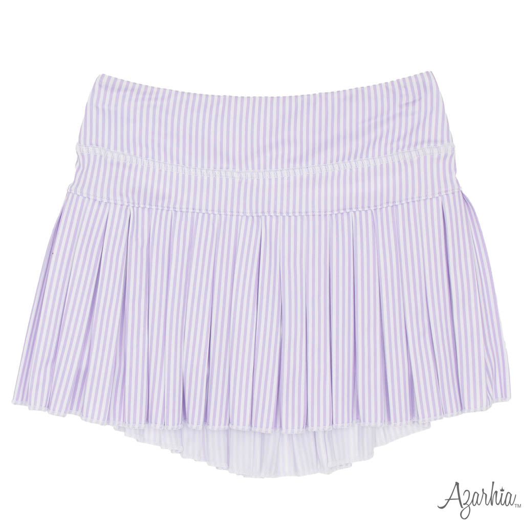 Lavender Striped Mini Pleat Skort