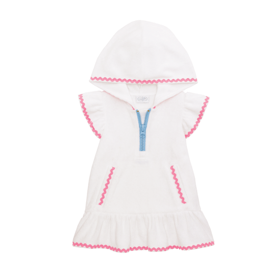 Ric Rac Zip Swim Coverup - White