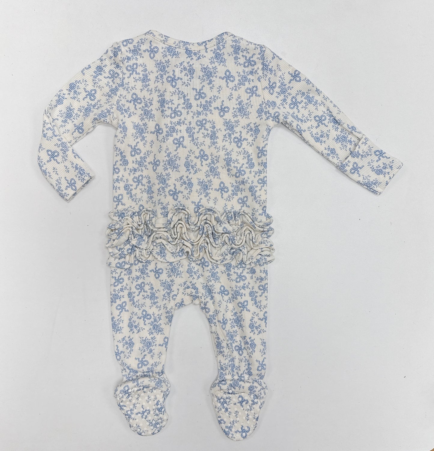 Romi Floral Zipper Ruffle Footie