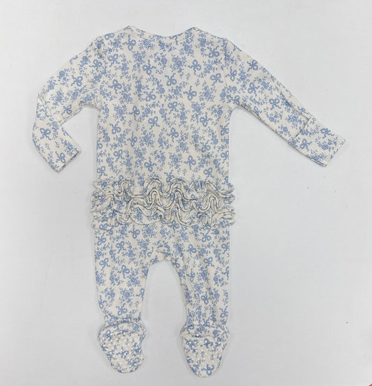 Romi Floral Zipper Ruffle Footie